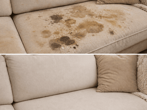 Sofa voller Flecken? So wird der Stoff wieder sauber, ohne ihn komplett zu durchnässen
