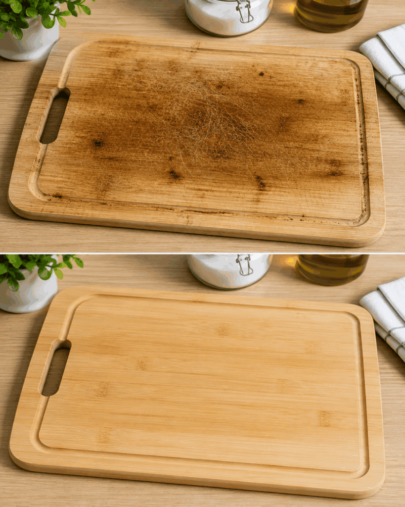 So wird ein altes Holz-Schneidebrett wieder sauber: Diese einfache Methode entfernt Schmutz und Gerüche