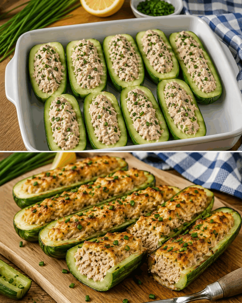 Diese überbackenen Gurken mit Thunfisch sind so einfach – außen zart, innen herrlich cremig und würzig