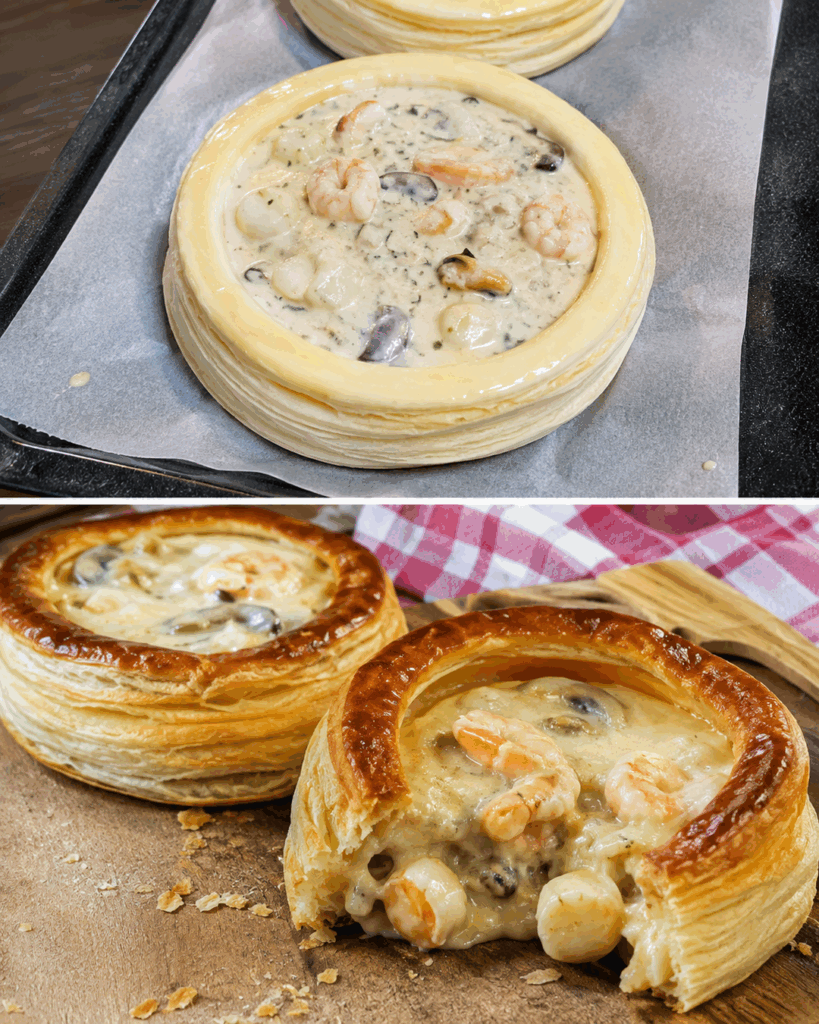Knusprige Meeresfrüchte-Vol-au-vents – cremig gefüllt und unwiderstehlich blättrig