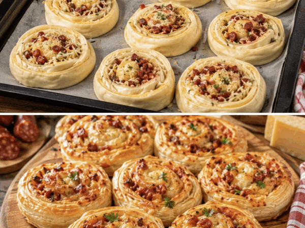 Knusprige Chorizo-Käse-Schnecken aus Blätterteig – der schnelle Ofen-Snack in 20 Minuten