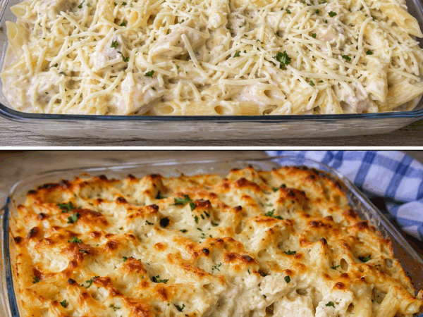 Cremiger Hähnchen-Pasta-Auflauf mit goldener Käsekruste – dieses Familienessen macht alle satt