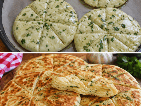 Knoblauch-Fladenbrot aus der Pfanne – in 10 Minuten goldbraun, weich und herrlich aromatisch