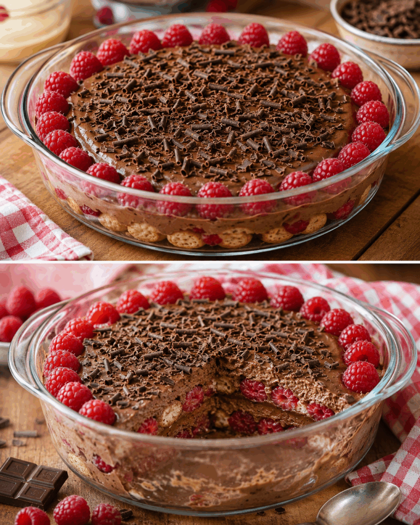 Himmlisches Schoko-Himbeer-Dessert: cremig, fruchtig und ganz ohne Backen