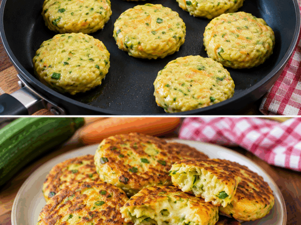 Knusprige Zucchini-Karotten-Taler mit Käse – außen goldbraun, innen herrlich saftig