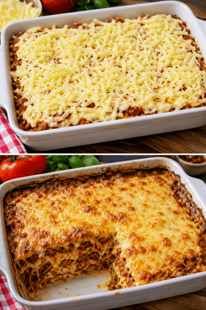 Familien-Lasagne mit cremiger Béchamel und goldener Käsekruste