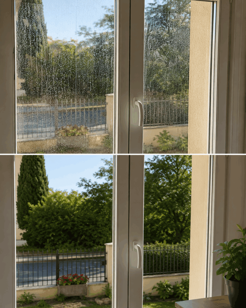 Fenster putzen ohne Schlieren – mit wenig Spülmittel und sauberem Abzieher