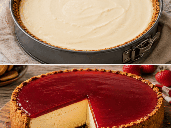 Cremiger Käsekuchen mit Erdbeerspiegel – herrlich samtig und einfach gemacht