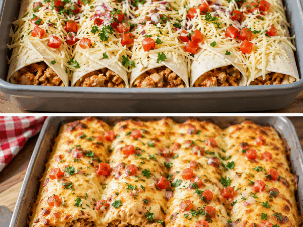 Knusprige Hähnchen-Quesadillas aus dem Ofen mit Käse und frischer Tomaten-Salsa