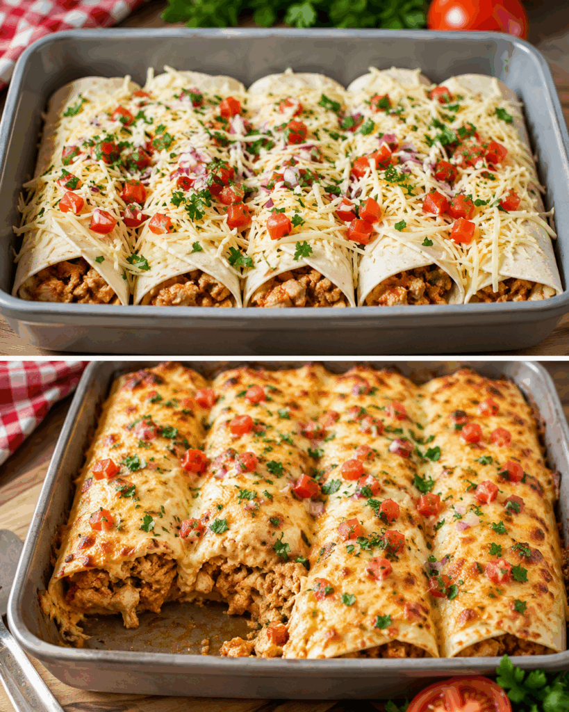 Knusprige Hähnchen-Quesadillas aus dem Ofen mit Käse und frischer Tomaten-Salsa