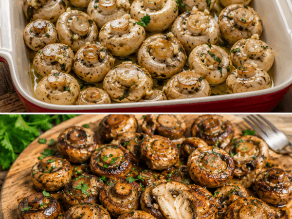 Diese Knoblauch-Kräuter-Champignons aus dem Ofen sind so saftig, dass kaum etwas übrig bleibt