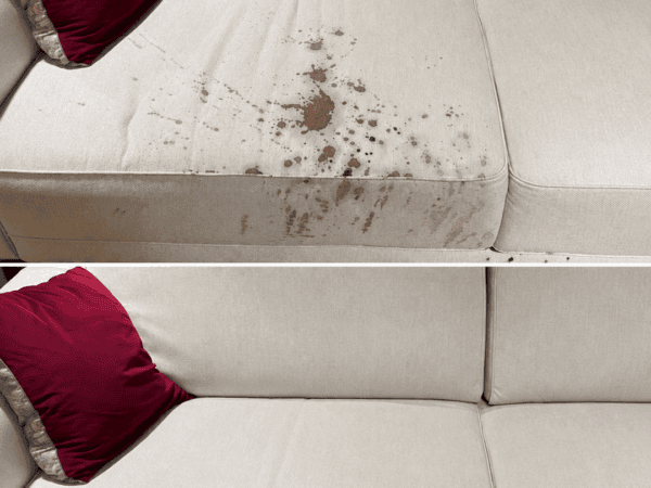 Flecken auf dem Sofa? So wird der Stoff schonend wieder sauber – ohne teure Spezialreiniger