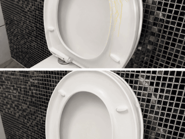 Gelbe Verfärbungen am WC-Sitz: Ablagerung oder vergilbter Kunststoff?