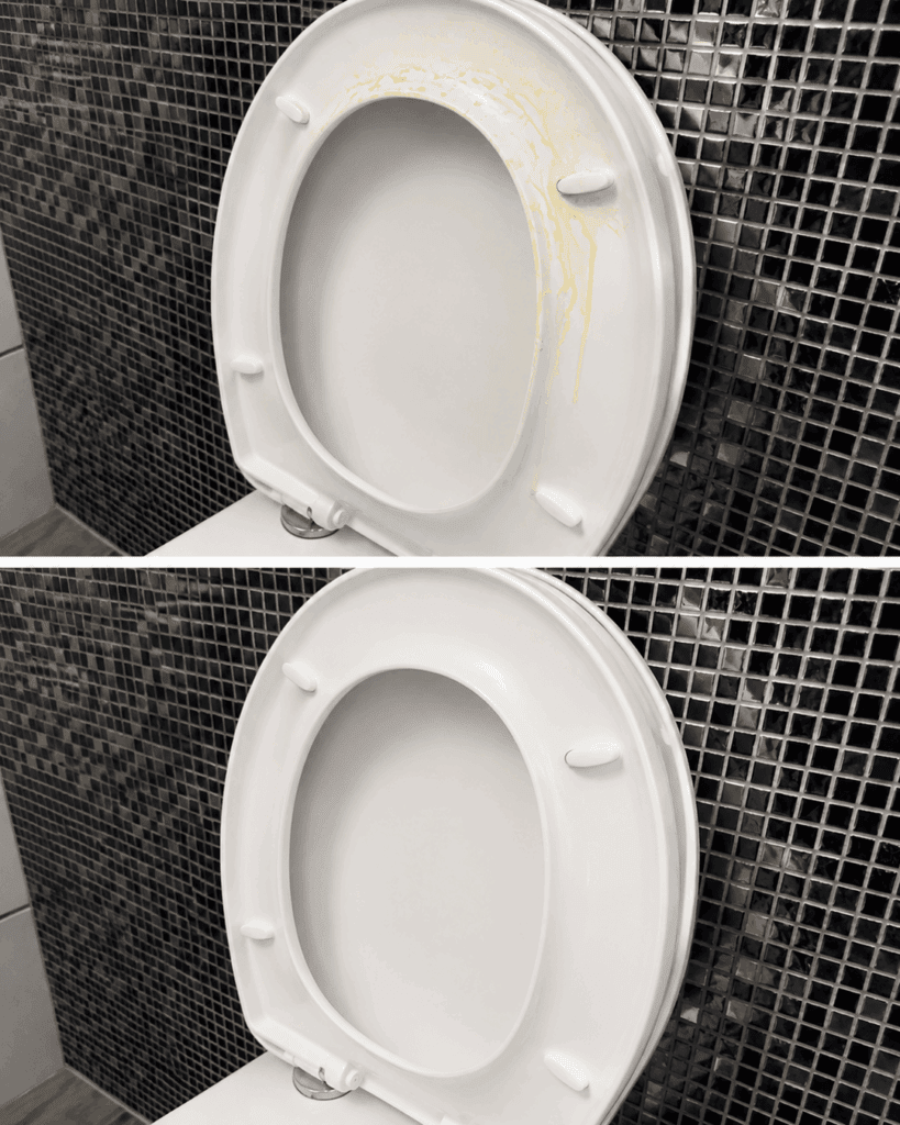 Gelbe Verfärbungen am WC-Sitz: Ablagerung oder vergilbter Kunststoff?