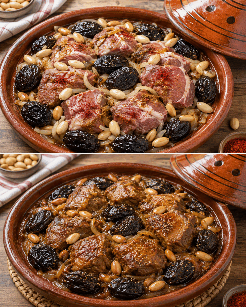 Marokkanische Lamm-Tajine mit Pflaumen, Honig und Mandeln