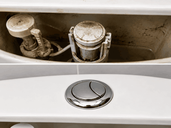 Toilettenspülkasten mit Zitronensäure entkalken