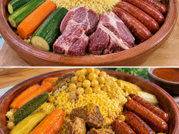 Couscous Royal wie aus dem Familienküche: Mit Lamm, Hähnchen, Merguez und Gemüse