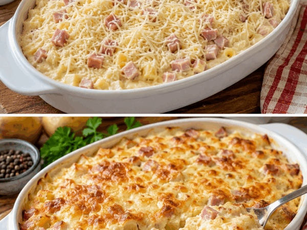 Cremiger Kartoffel-Schinken-Auflauf mit Käse – einfach, herzhaft und goldbraun überbacken