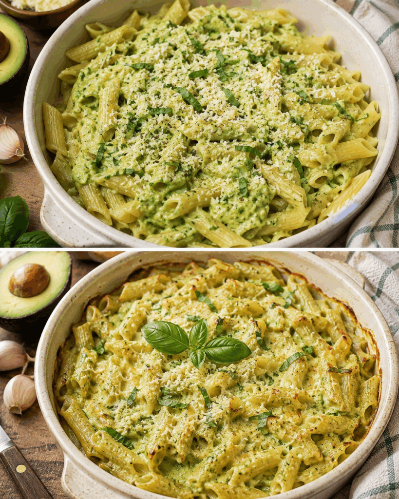 Cremige Avocado-Pasta aus dem Ofen – unglaublich saftig, würzig und schnell gemacht
