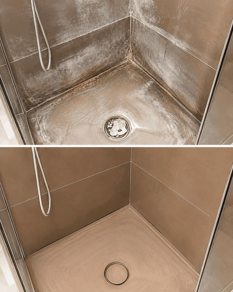 So wird eine stark verkalkte Dusche wieder sauber – ohne stundenlanges Schrubben