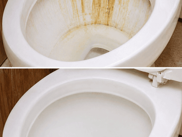 Kalk- und Rostränder in der WC-Keramik mit Zitronensäure lösen