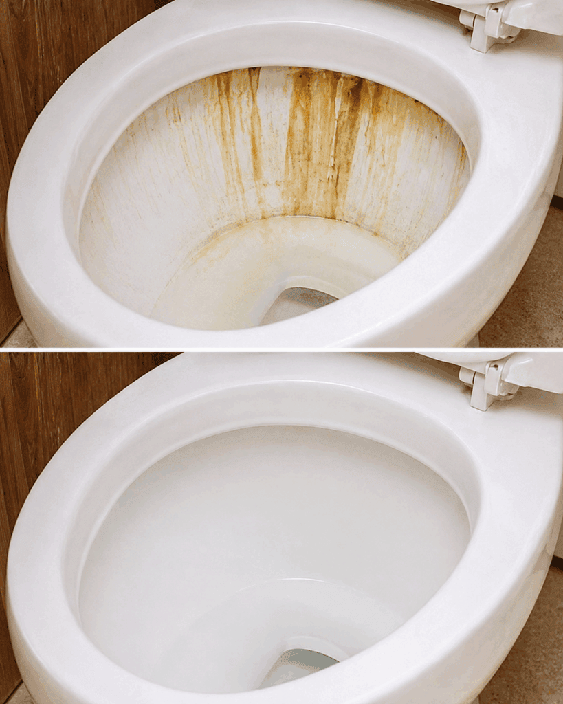 Kalk- und Rostränder in der WC-Keramik mit Zitronensäure lösen