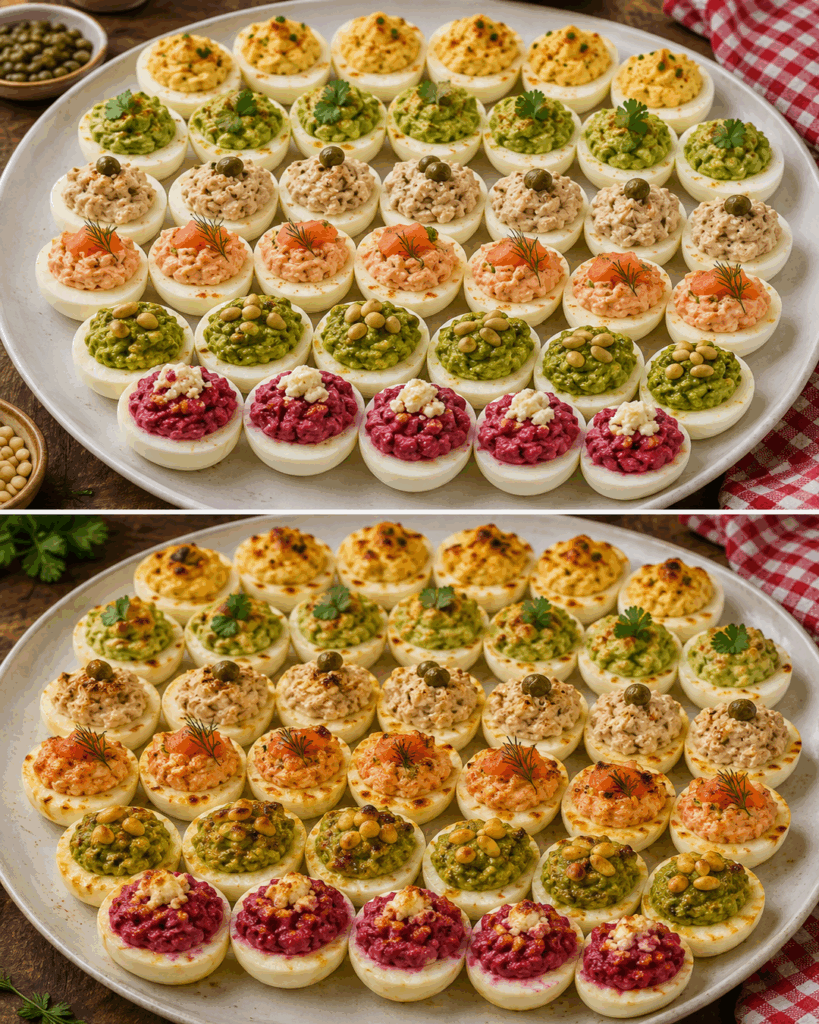 Gefüllte Eier in 6 Varianten – der bunte Party-Klassiker für Buffet und Familie