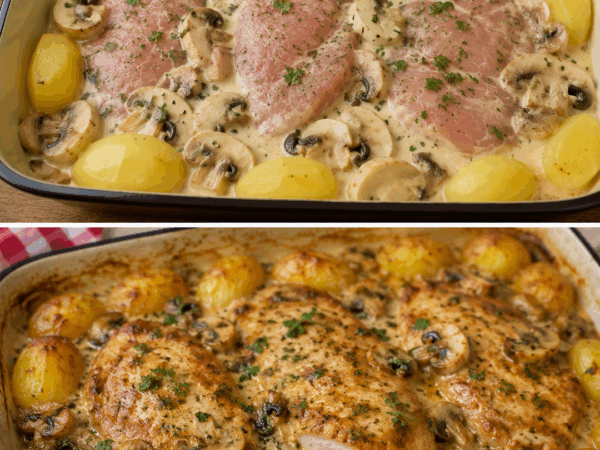 Cremiges Jägerschnitzel mit Champignonrahm und Kartoffeln