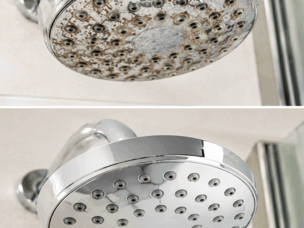 Spülmittel und Essig gegen Kalk und Seifenreste in der Dusche
