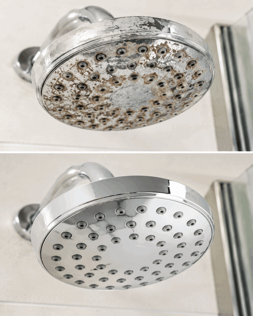 Spülmittel und Essig gegen Kalk und Seifenreste in der Dusche