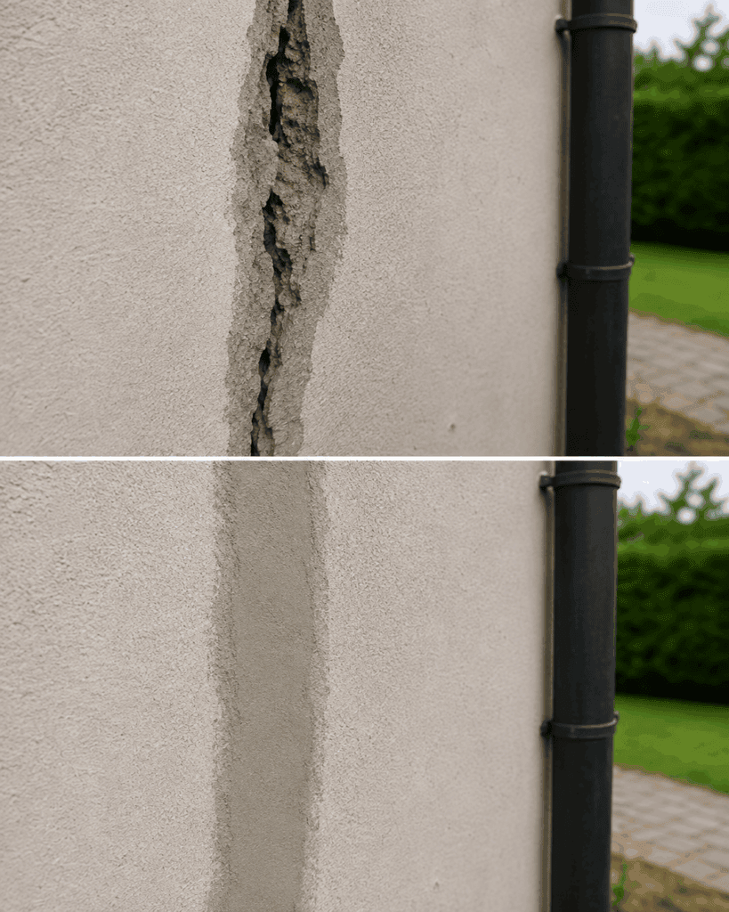 Tiefer Riss in der Außenfassade? So reparieren Sie ihn sauber, bevor Feuchtigkeit größeren Schaden anrichtet