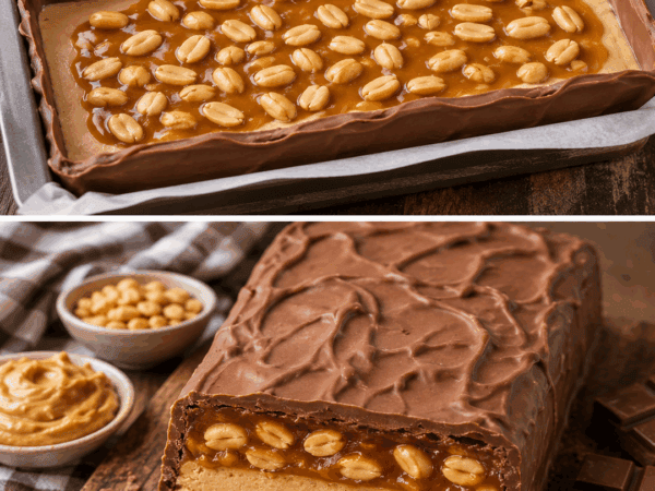 Snickers-XXL-Torte ohne Backen – Schokolade, Erdnusscreme und Karamell in jeder Schicht