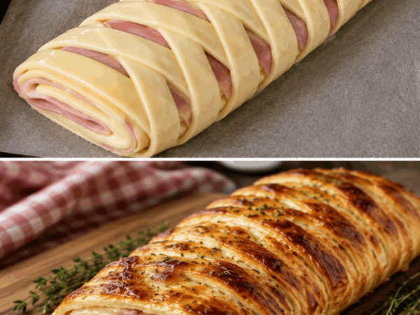 Knuspriger Schinken-Käse-Blätterteig: außen goldbraun, innen herrlich cremig