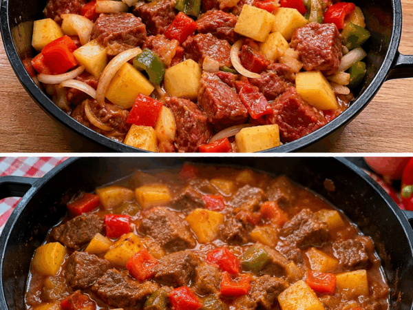 Deftiger Gulaschtopf mit Kartoffeln und Paprika