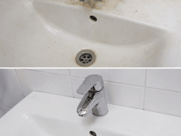 Vergilbtes Waschbecken und Kalkränder? Mit dieser einfachen Methode wird das Bad wieder sichtbar sauber