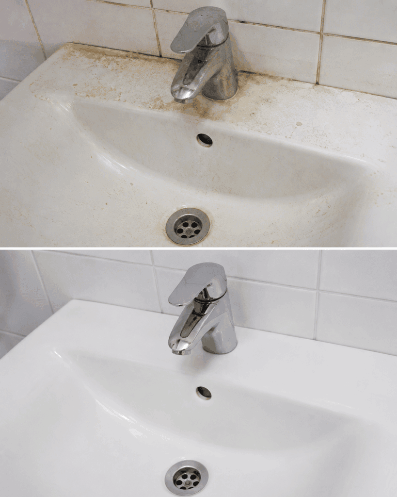 Vergilbtes Waschbecken und Kalkränder? Mit dieser einfachen Methode wird das Bad wieder sichtbar sauber