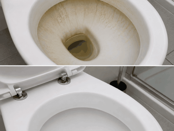 Braune Ablagerungen im WC? So wird selbst der Toilettenboden wieder sauber
