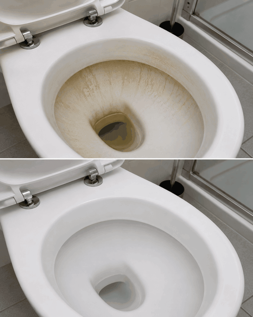 Braune Ablagerungen im WC? So wird selbst der Toilettenboden wieder sauber