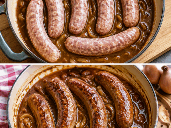 Zwiebelsauce – deftiges Familienessen aus einer Pfanne