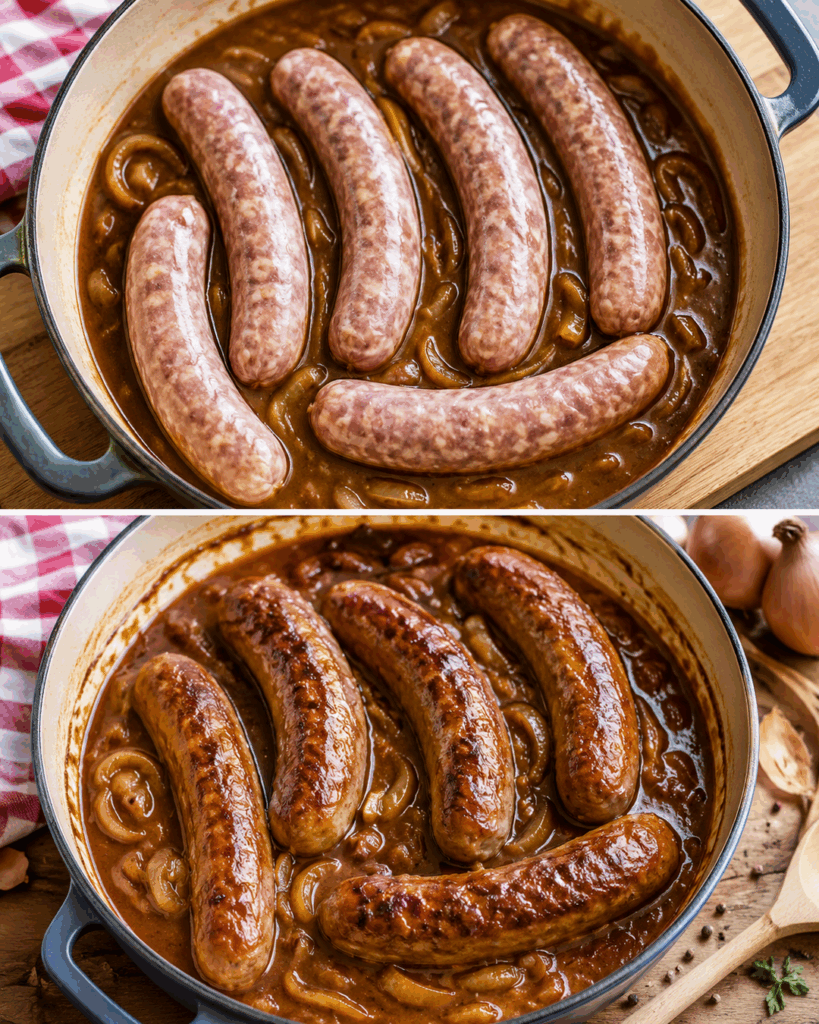 Zwiebelsauce – deftiges Familienessen aus einer Pfanne