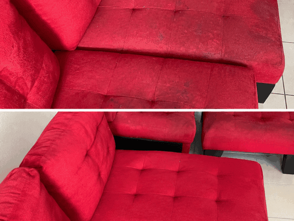 So wird ein verschmutztes Stoffsofa wieder sauber – ohne teure Spezialreiniger