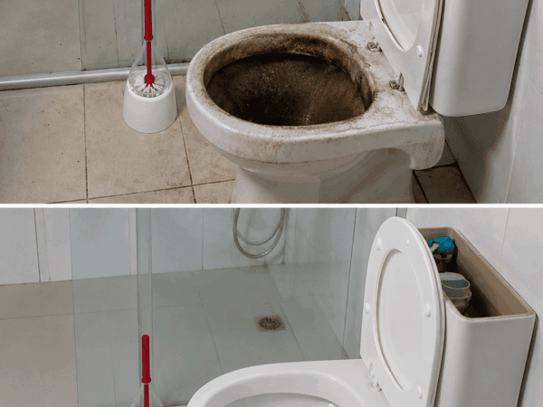 Extrem verschmutzte Toilette reinigen: So lösen Sie Kalk, Urinstein und braune Ablagerungen richtig