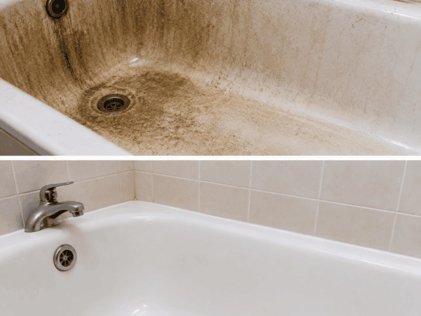 Stark verschmutzte Badewanne reinigen: So lösen Sie Kalk, Seifenreste und hartnäckigen Schmutz