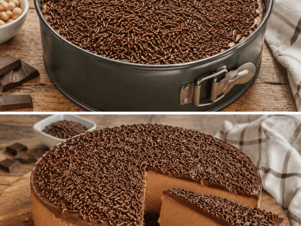 Cremiger Schoko-Cheesecake ohne Backen mit knusprigem Mandelboden
