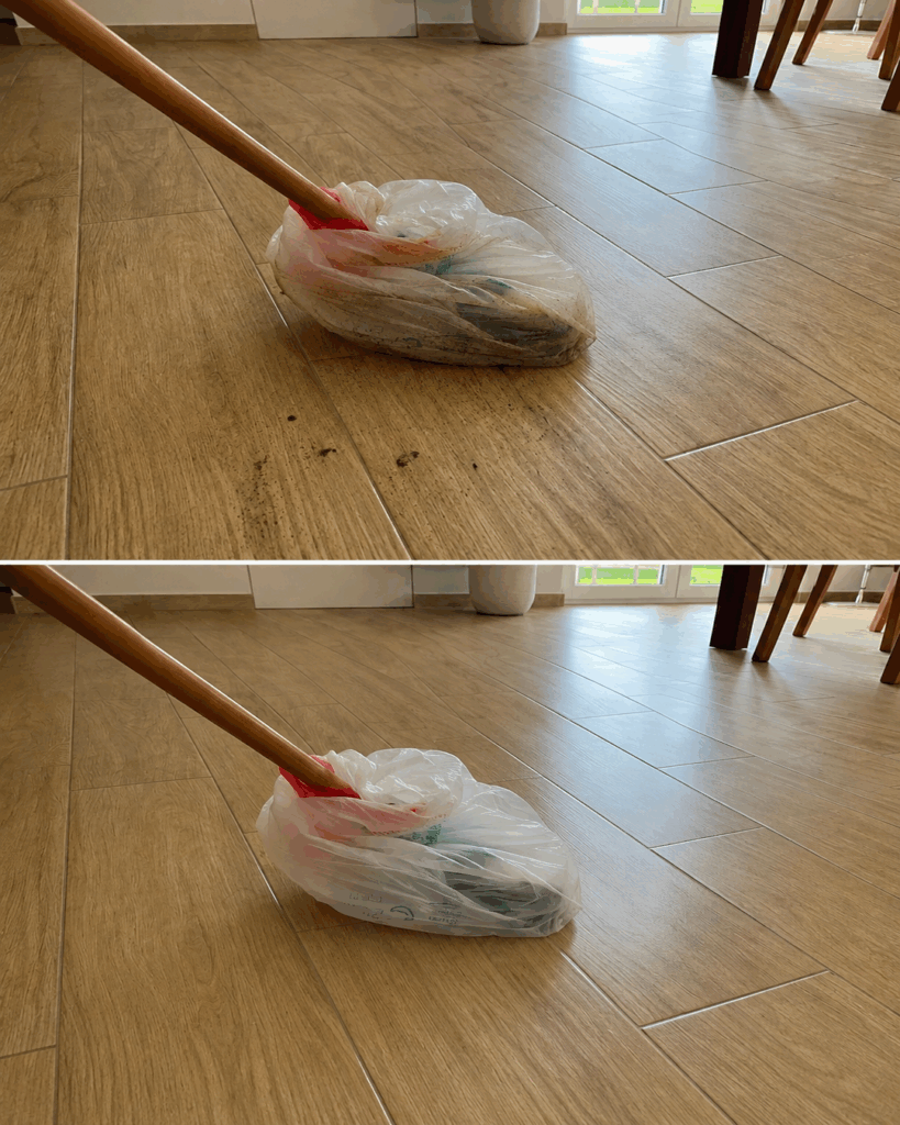 Plastiktüte über den Besen ziehen: So sammeln Sie Haare und Staub schnell ein – ganz ohne Staubsauger