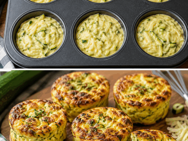 Goldbraune Zucchini-Käse-Törtchen aus dem Ofen – außen knusprig, innen herrlich saftig