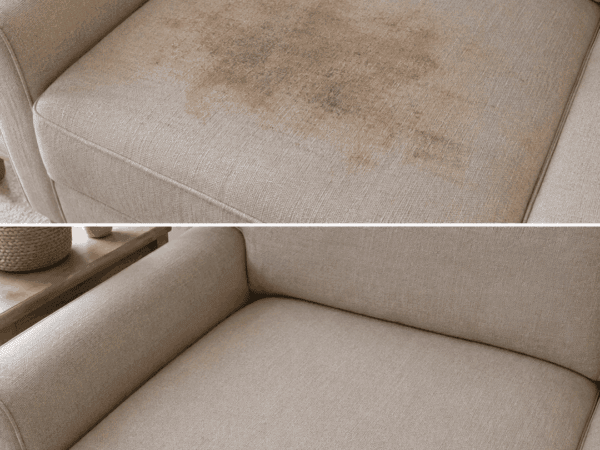 Stoffsofa auffrischen: absaugen, Natron, sparsame Feuchtreinigung