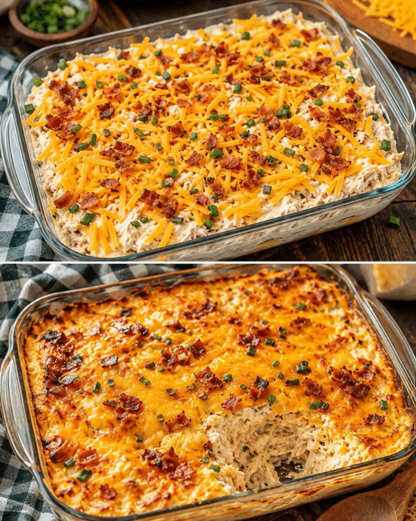 Cremiger Chicken-Bacon-Cheddar-Auflauf – herzhaft, käsig und unwiderstehlich saftig