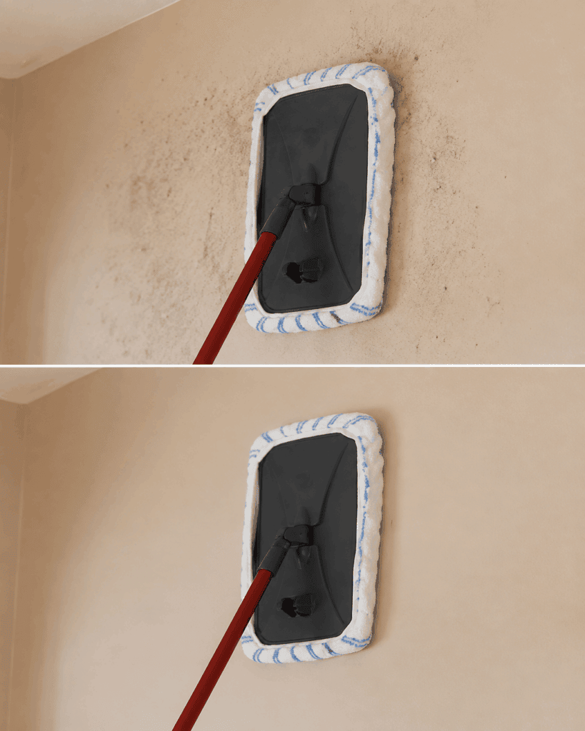 Große Wandflächen mit dem Mopp reinigen statt mit dem Schwamm
