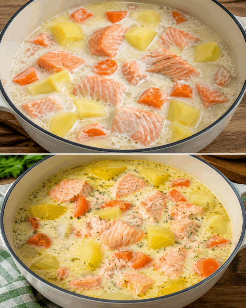 Cremige Lachssuppe mit Kartoffeln – so einfach wird sie herrlich zart und aromatisch